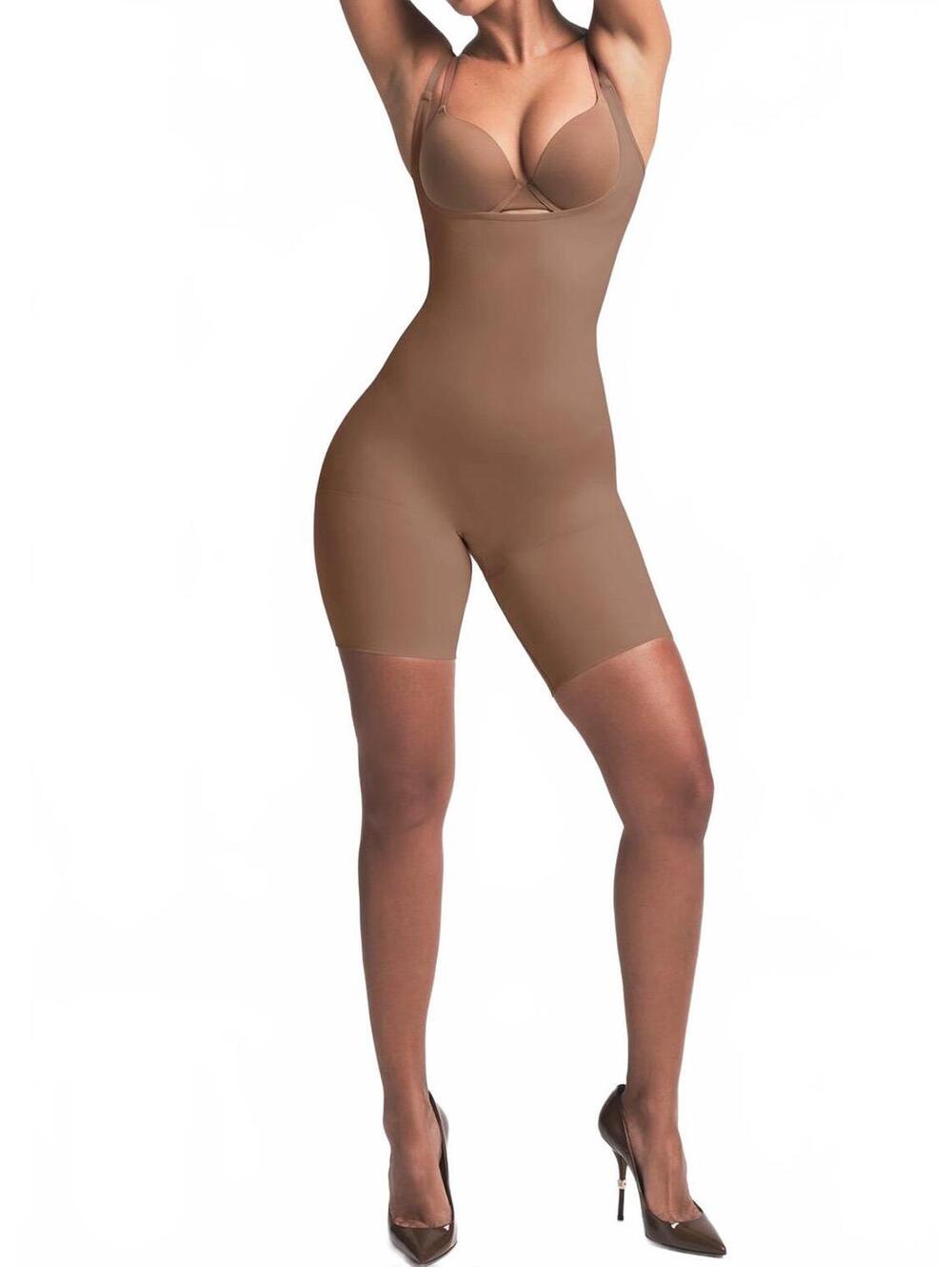 NWT Skims Seamless Sculpt Butt Lifting Open Bust Bodysuit in Jasper size XL